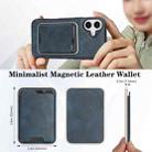 For iPhone 17 Kalebol Slim MagSafe Ring Magnetic Card Bag Leather Phone Case(Blue) - 3
