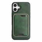 For iPhone 17 Kalebol Slim MagSafe Ring Magnetic Card Bag Leather Phone Case(Green) - 2
