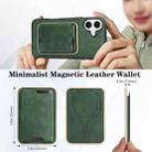 For iPhone 17 Kalebol Slim MagSafe Ring Magnetic Card Bag Leather Phone Case(Green) - 3