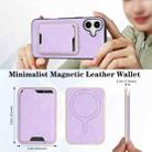 For iPhone 17 Kalebol Slim MagSafe Ring Magnetic Card Bag Leather Phone Case(Purple) - 3