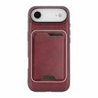 For iPhone 17 Air Kalebol Slim MagSafe Ring Magnetic Card Bag Leather Phone Case(Red) - 2