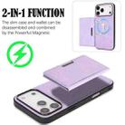 For iPhone 17 Pro Max Kalebol Strong MagSafe Magnetic Two-Fold Card Bag Leather Phone Case(Purple) - 3