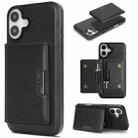 For iPhone 17 Kalebol Strong MagSafe Magnetic Two-Fold Card Bag Leather Phone Case(Black) - 1