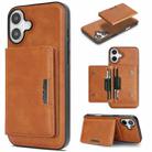 For iPhone 17 Kalebol Strong MagSafe Magnetic Two-Fold Card Bag Leather Phone Case(Brown) - 1