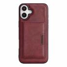 For iPhone 17 Kalebol Strong MagSafe Magnetic Two-Fold Card Bag Leather Phone Case(Red) - 2