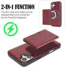 For iPhone 17 Kalebol Strong MagSafe Magnetic Two-Fold Card Bag Leather Phone Case(Red) - 3