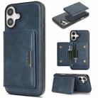 For iPhone 17 Kalebol Strong MagSafe Magnetic Two-Fold Card Bag Leather Phone Case(Blue) - 1