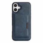 For iPhone 17 Kalebol Strong MagSafe Magnetic Two-Fold Card Bag Leather Phone Case(Blue) - 2