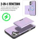 For iPhone 17 Kalebol Strong MagSafe Magnetic Two-Fold Card Bag Leather Phone Case(Purple) - 3