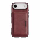 For iPhone 17 Air Kalebol Strong MagSafe Magnetic Two-Fold Card Bag Leather Phone Case(Red) - 2