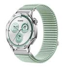 18mm Woven Nylon Hook And Loop Fastener Metal Interface Watch Band(Aqua Blue) - 1