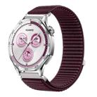 22mm Woven Nylon Hook And Loop Fastener Watch Band(Plum) - 1