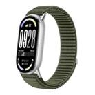 For Xiaomi Smart Band 10 / 9 / 8 Woven Nylon Hook And Loop Fastener Watch Band(Spruce Green) - 1