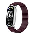 For Xiaomi Smart Band 10 / 9 / 8 Woven Nylon Hook And Loop Fastener Watch Band(Plum) - 1