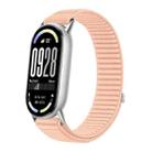 For Xiaomi Smart Band 10 / 9 / 8 Woven Nylon Hook And Loop Fastener Watch Band(Milkshake Pink) - 1