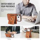 For iPhone 17 Pro Max Kalebol Strong MagSafe Ring Magnetic Card Bag Holder Leather Phone Case(Brown) - 3
