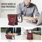 For iPhone 17 Pro Max Kalebol Strong MagSafe Ring Magnetic Card Bag Holder Leather Phone Case(Red) - 3