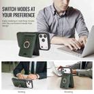 For iPhone 17 Pro Max Kalebol Strong MagSafe Ring Magnetic Card Bag Holder Leather Phone Case(Green) - 3