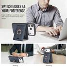 For iPhone 17 Pro Kalebol Strong MagSafe Ring Magnetic Card Bag Holder Leather Phone Case(Blue) - 3