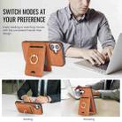 For iPhone 17 Kalebol Strong MagSafe Ring Magnetic Card Bag Holder Leather Phone Case(Brown) - 3