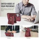 For iPhone 17 Kalebol Strong MagSafe Ring Magnetic Card Bag Holder Leather Phone Case(Red) - 3