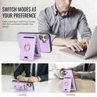 For iPhone 17 Kalebol Strong MagSafe Ring Magnetic Card Bag Holder Leather Phone Case(Purple) - 3