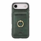 For iPhone 17 Air Kalebol Strong MagSafe Ring Magnetic Card Bag Holder Leather Phone Case(Green) - 2