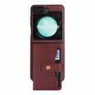 For Samsung Galaxy Z Flip6 Kalebol Magnetic Button Card Bag MagSafe Ring Leather Phone Case(Red) - 2