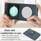 For Samsung Galaxy Z Flip6 Kalebol Magnetic Button Card Bag MagSafe Ring Leather Phone Case(Blue) - 3