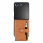For Samsung Galaxy Z Flip7 Kalebol Magnetic Button Card Bag MagSafe Ring Leather Phone Case(Brown) - 2