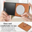 For Samsung Galaxy Z Flip7 Kalebol Magnetic Button Card Bag MagSafe Ring Leather Phone Case(Brown) - 3