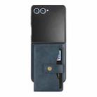 For Samsung Galaxy Z Flip7 Kalebol Magnetic Button Card Bag MagSafe Ring Leather Phone Case(Blue) - 2