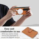 For Samsung Galaxy Z Fold6 Kalebol Magnetic Button Card Bag MagSafe Ring Leather Phone Case(Brown) - 3