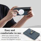 For Samsung Galaxy Z Fold6 Kalebol Magnetic Button Card Bag MagSafe Ring Leather Phone Case(Blue) - 3