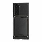 For Samsung Galaxy Z Fold7 Kalebol Slim MagSafe Ring Magnetic Card Bag Leather Phone Case(Black) - 2