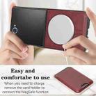 For Samsung Galaxy Z Flip7 Kalebol Slim MagSafe Ring Magnetic Card Bag Leather Phone Case(Red) - 3
