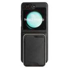 For Samsung Galaxy Z Flip6 Kalebol Slim MagSafe Ring Magnetic Card Bag Leather Phone Case(Black) - 2