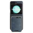 For Samsung Galaxy Z Flip6 Kalebol Slim MagSafe Ring Magnetic Card Bag Leather Phone Case(Blue) - 2