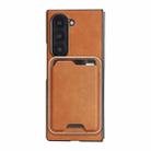 For Samsung Galaxy Z Fold6 Kalebol Slim MagSafe Ring Magnetic Card Bag Leather Phone Case(Brown) - 2