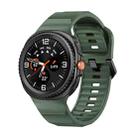 For Samsung Galaxy Watch 8 40mm / 44mm Wave Black Buckle Silicone Watch Band(Wilderness Green) - 1