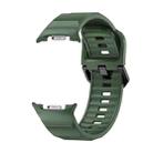 For Samsung Galaxy Watch 8 40mm / 44mm Wave Black Buckle Silicone Watch Band(Wilderness Green) - 2