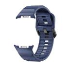 For Samsung Galaxy Watch 8 40mm / 44mm Wave Black Buckle Silicone Watch Band(Dark Blue) - 2
