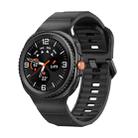 For Samsung Galaxy Watch 8 40mm / 44mm Wave Black Buckle Silicone Watch Band(Black) - 1