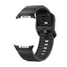 For Samsung Galaxy Watch 8 40mm / 44mm Wave Black Buckle Silicone Watch Band(Black) - 2