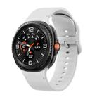 For Samsung Galaxy Watch 8 40mm / 44mm Solid Color Stitched Silicone Watch Band, Size:S(Lime White) - 1