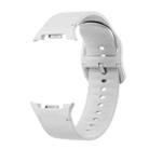 For Samsung Galaxy Watch 8 40mm / 44mm Solid Color Stitched Silicone Watch Band, Size:S(Lime White) - 2