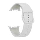 For Samsung Galaxy Watch 8 40mm / 44mm Solid Color Stitched Silicone Watch Band, Size:S(Lime White) - 3