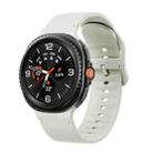 For Samsung Galaxy Watch 8 40mm / 44mm Solid Color Stitched Silicone Watch Band, Size:S(Beige) - 1
