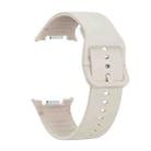 For Samsung Galaxy Watch 8 40mm / 44mm Solid Color Stitched Silicone Watch Band, Size:S(Beige) - 3