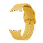 For Samsung Galaxy Watch 8 40mm / 44mm Solid Color Stitched Silicone Watch Band, Size:S(Official Yellow) - 2